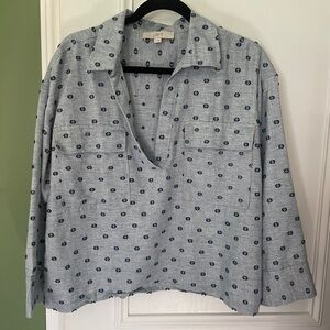 Like New LOFT Boxy Cropped Cotton Blouse